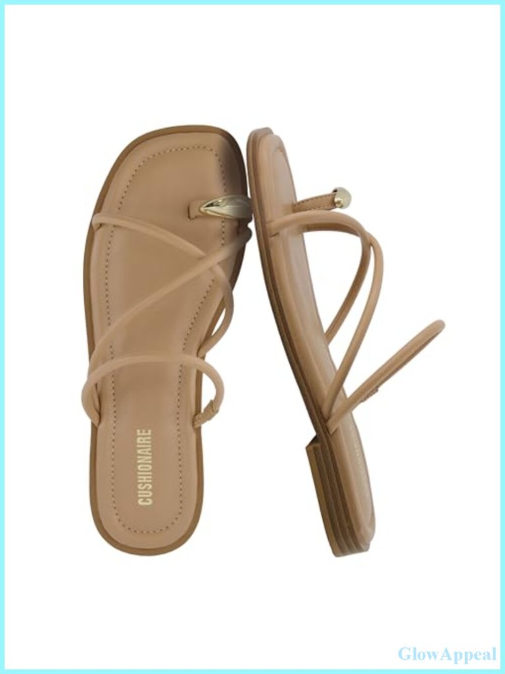 CUSHIONAIRE Venue Women's Slide Sandals with Memory Foam Faux Leather Toe-Loop